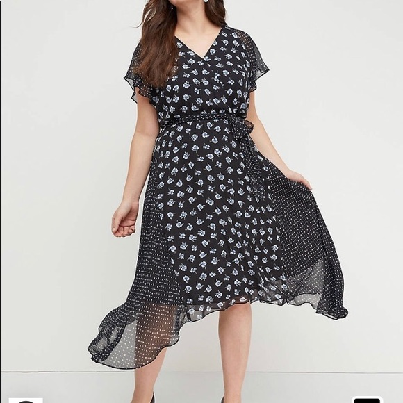Lane Bryant Dresses & Skirts - 👗 Lane Bryant Floral Faux Wrap Midi Dress